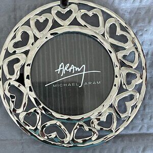 Michael Aram round silver heart photo frame